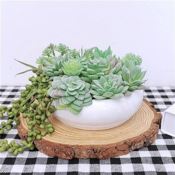 Mini Artificial Succulent Plants Set Faux Green Picks for Home Decor Crafts - Picture 3 of 7